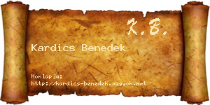 Kardics Benedek névjegykártya