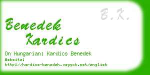 benedek kardics business card